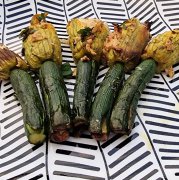 Fleurs de courgettes farcies ricotta et menthe